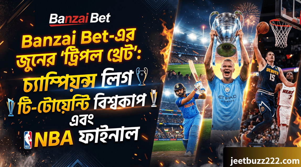 Banzai Bet-এর জুনের 'ট্রিপল থ্রেট': চ্যাম্পিয়ন্স লিগ, টি-টোয়েন্টি বিশ্বকাপ এবং NBA ফাইনাল
